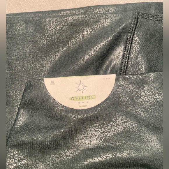NWT Offline  Dark Green Pleather Leggings - Picture 3 of 5